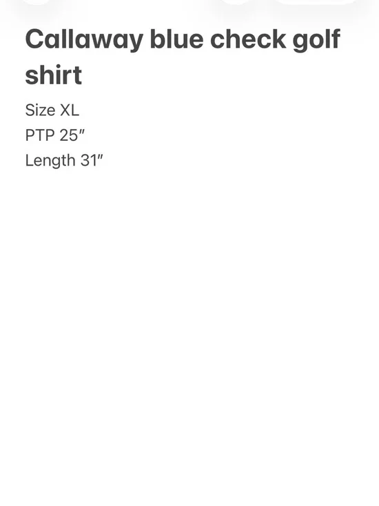 Callaway Light Blue check Opti Dri Polo Shirt Size XL - Picture 8 of 8